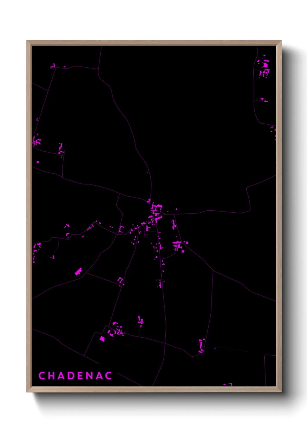 Une affiche de carte sur Chadenac