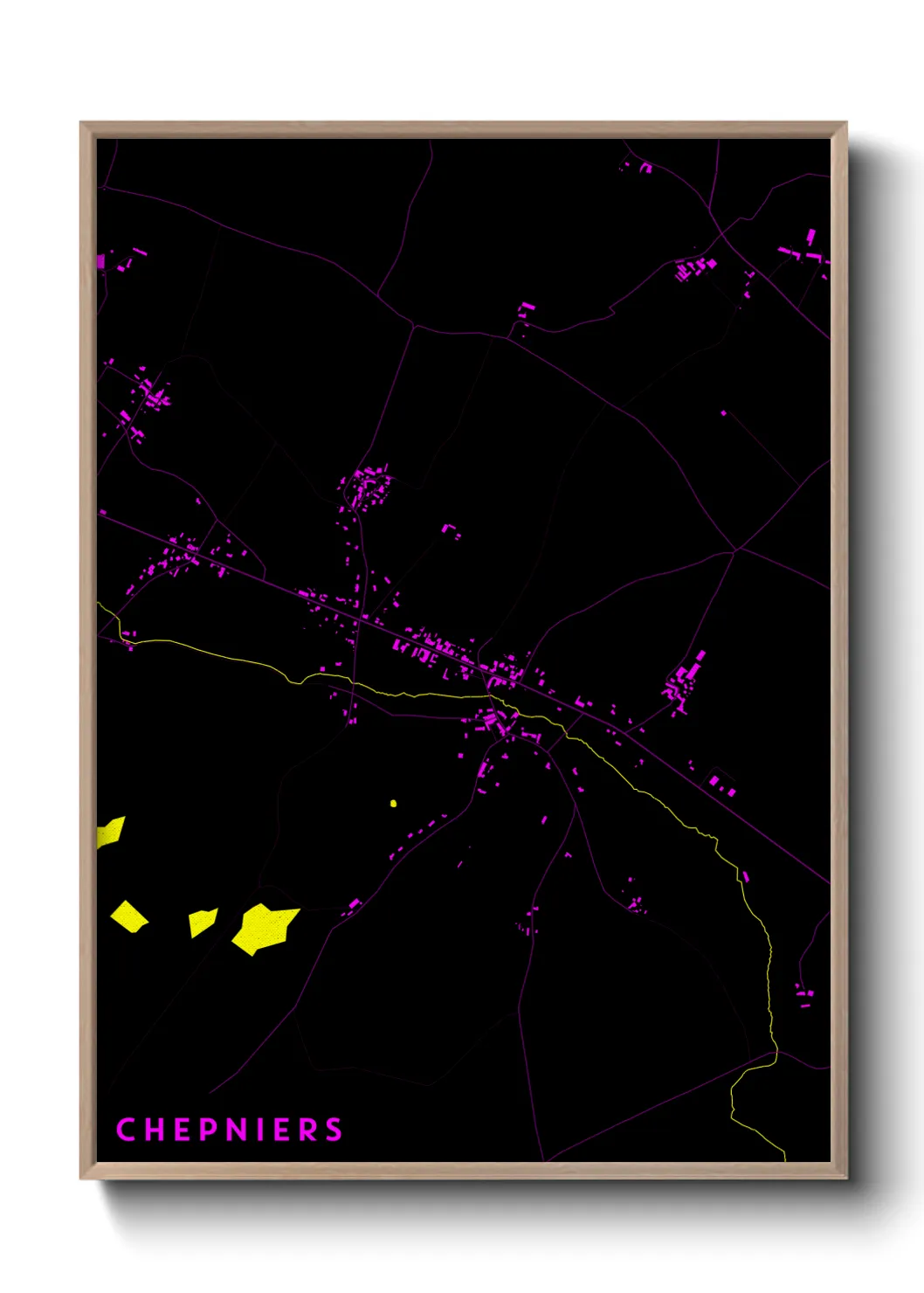 Une affiche de carte sur Chepniers