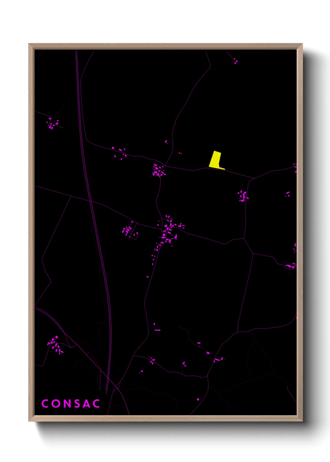 Une affiche de carte sur Consac
