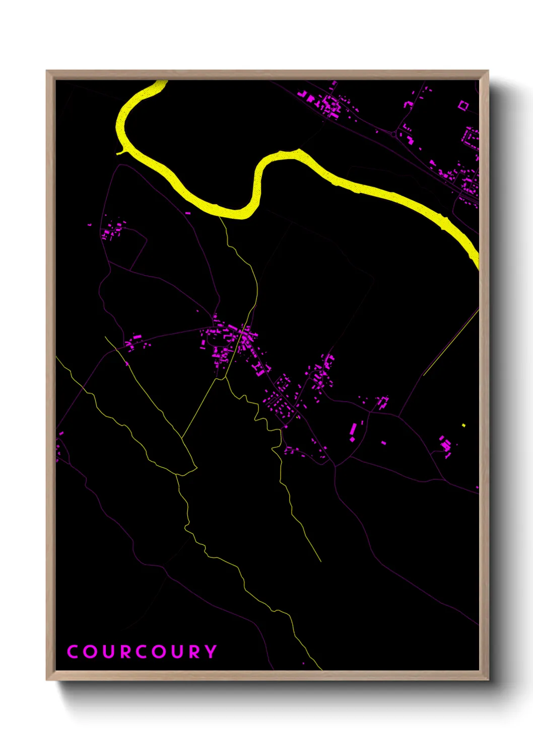 Une affiche de carte sur Courcoury