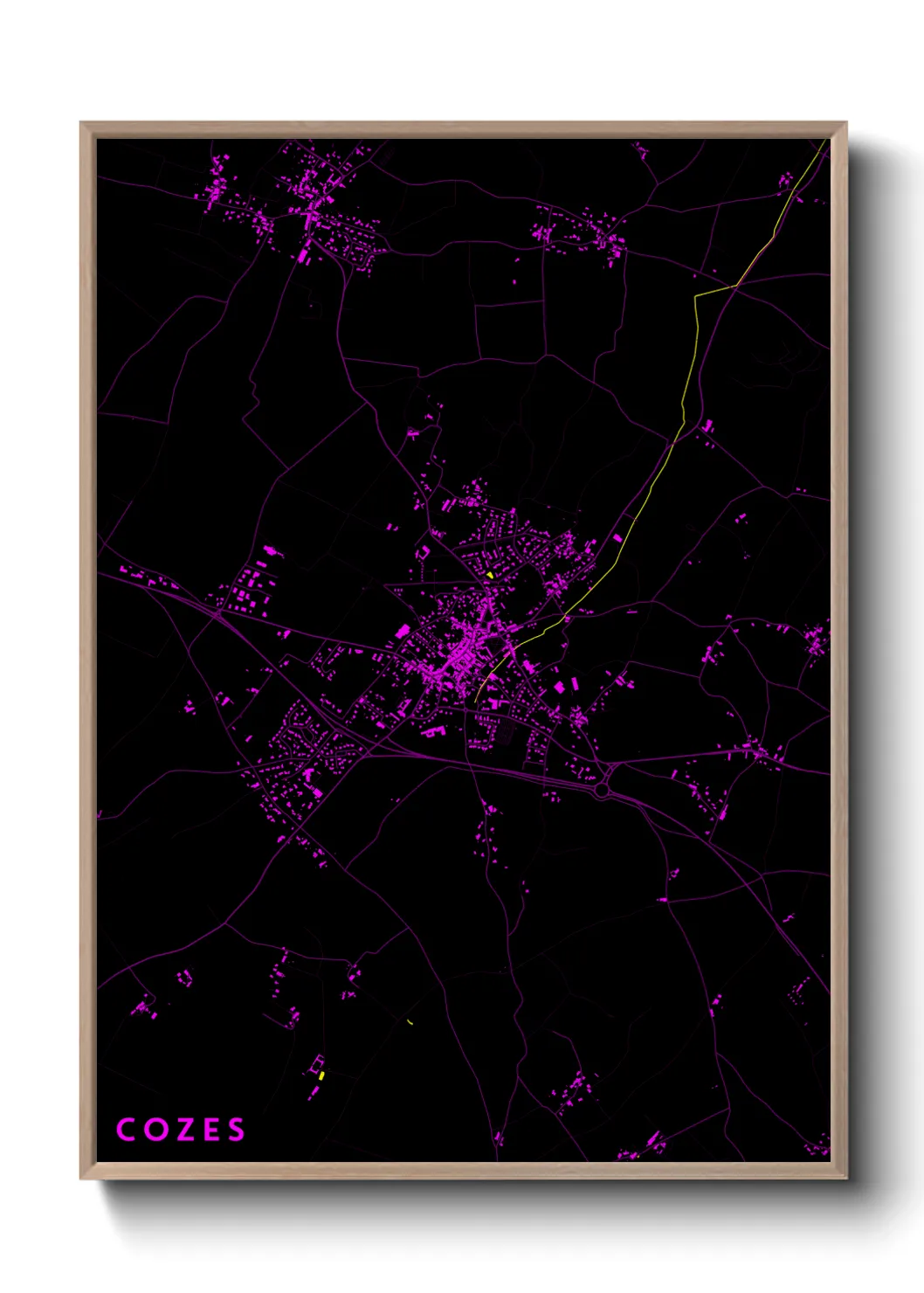 Une affiche de carte sur Cozes
