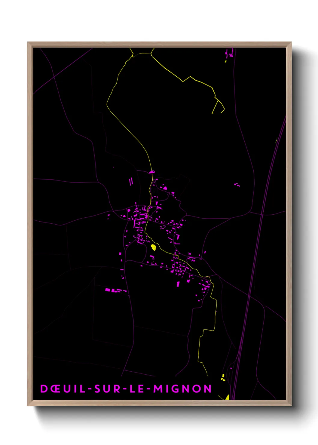 Une affiche de carte sur Dœuil-sur-le-Mignon