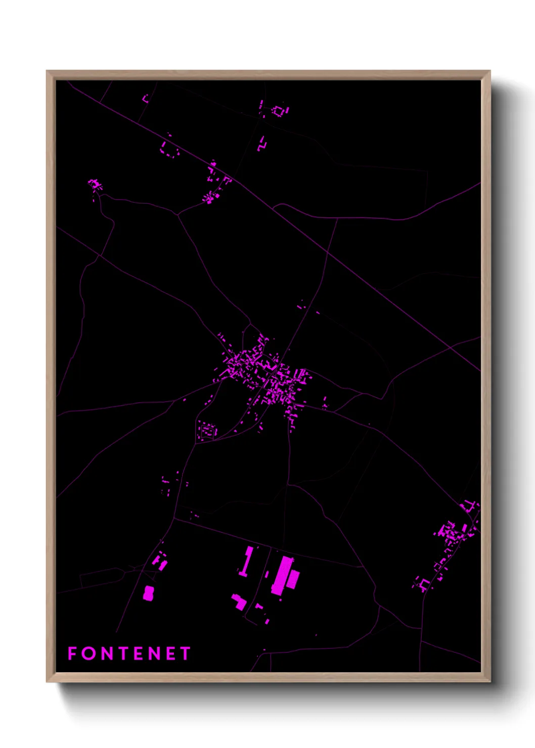 Une affiche de carte sur Fontenet