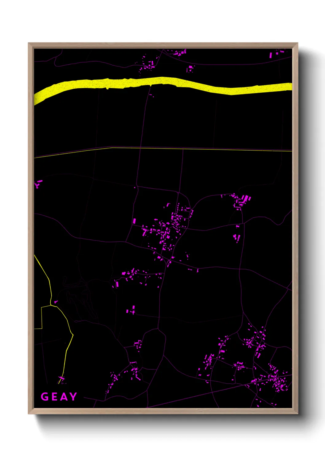 Une affiche de carte sur Geay