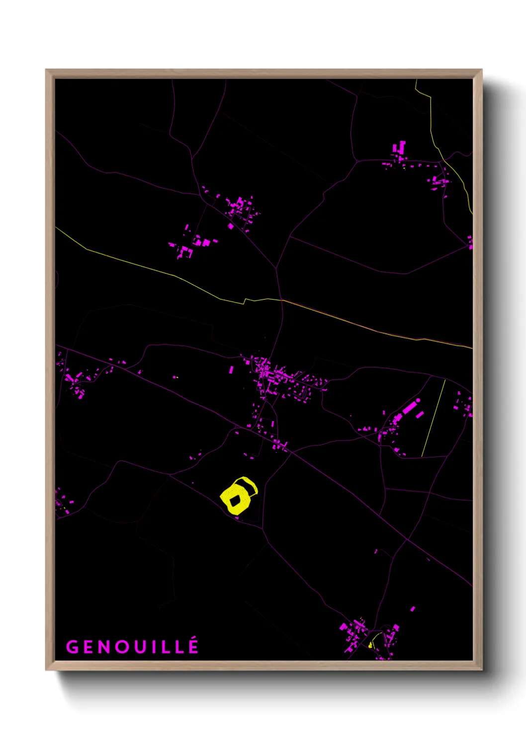 Une affiche de carte sur Genouillé