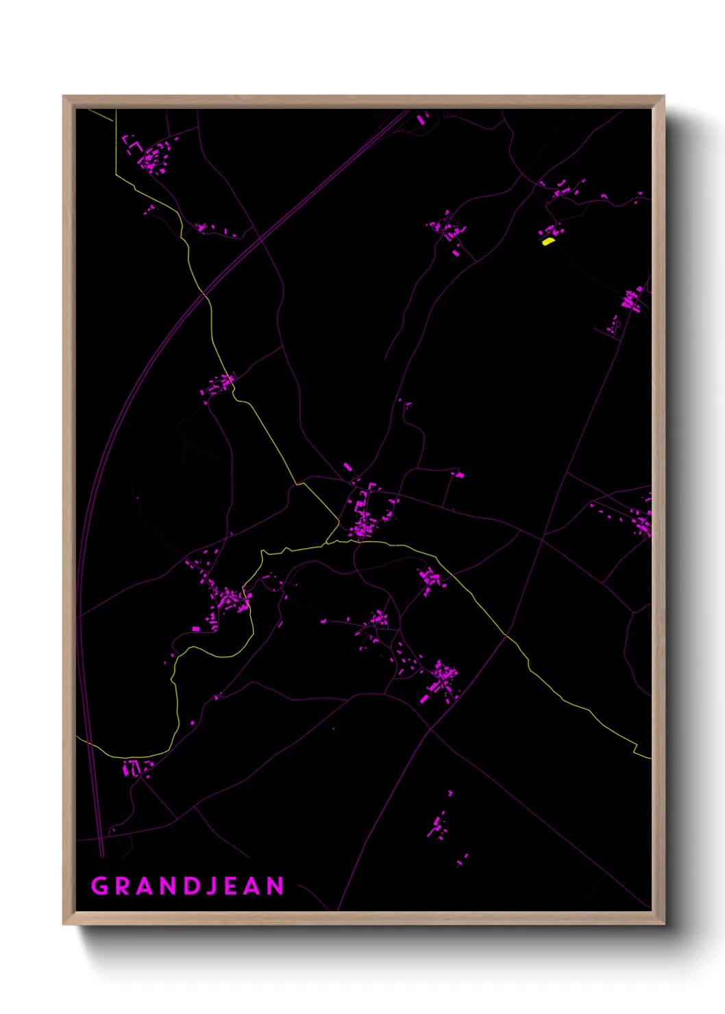 Une affiche de carte sur Grandjean