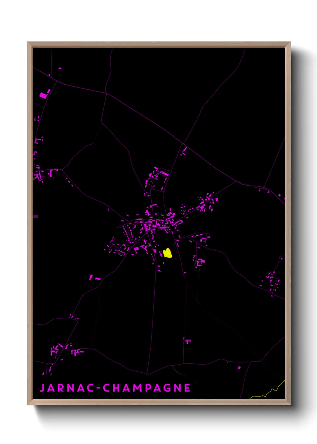 Une affiche de carte sur Jarnac-Champagne
