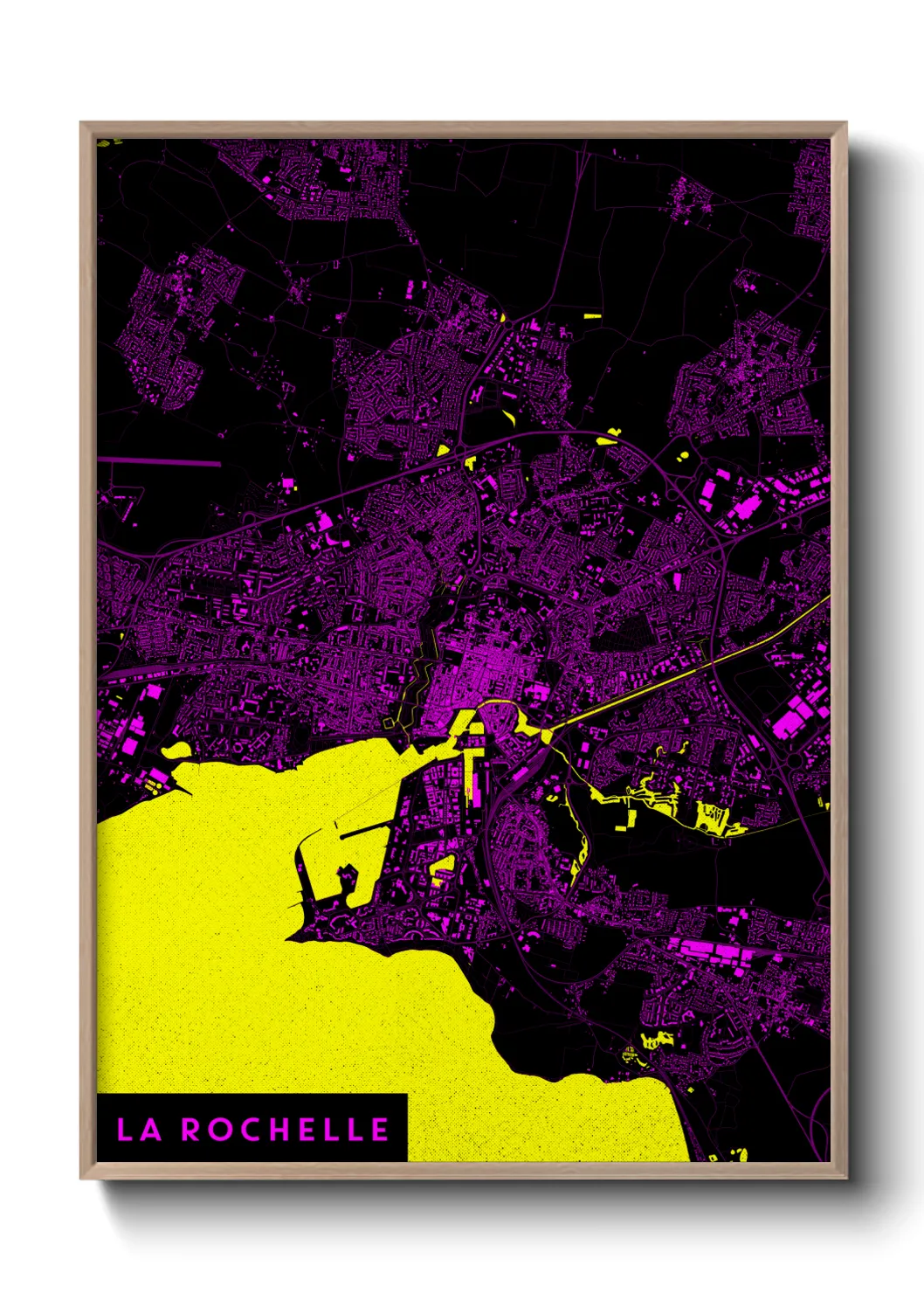 Une affiche de carte sur La Rochelle