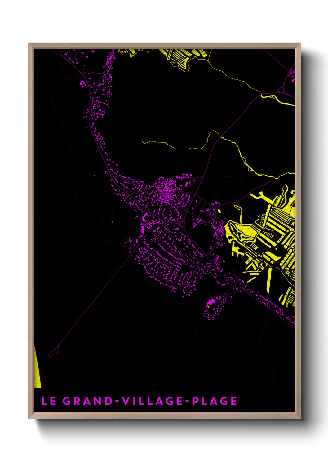 Une affiche de carte sur Le Grand-Village-Plage