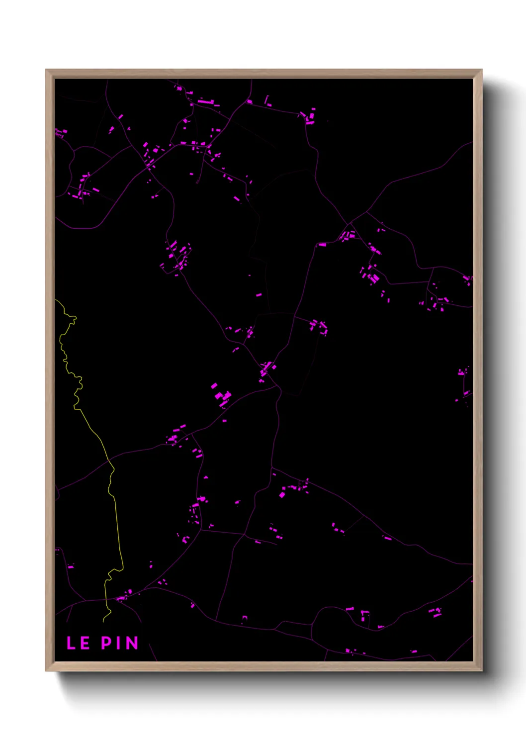 Une affiche de carte sur Le Pin