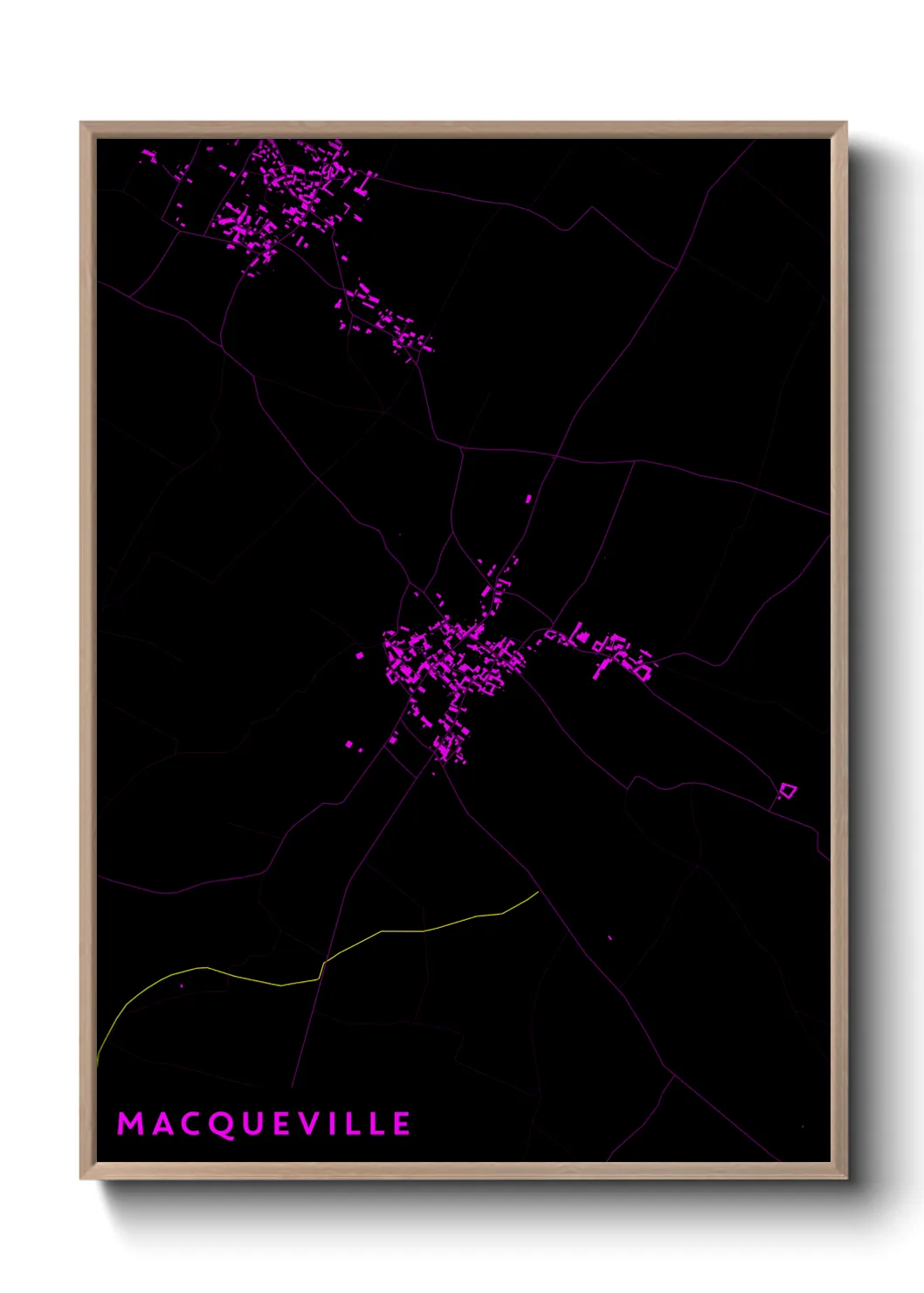 Une affiche de carte sur Macqueville