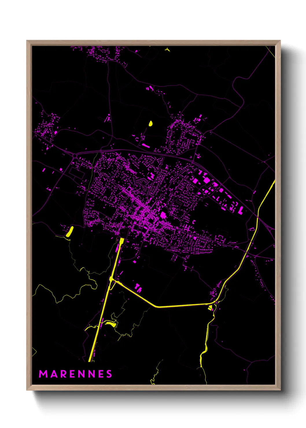 Une affiche de carte sur Marennes