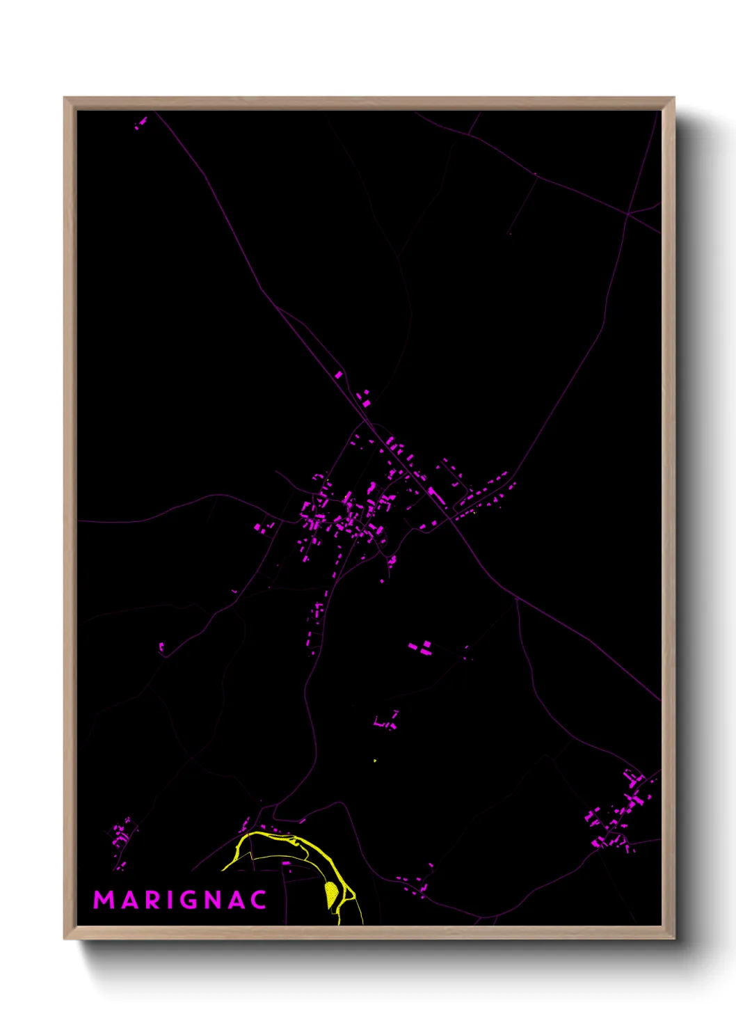 Une affiche de carte sur Marignac
