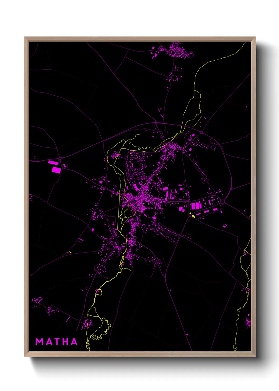 Une affiche de carte sur Matha