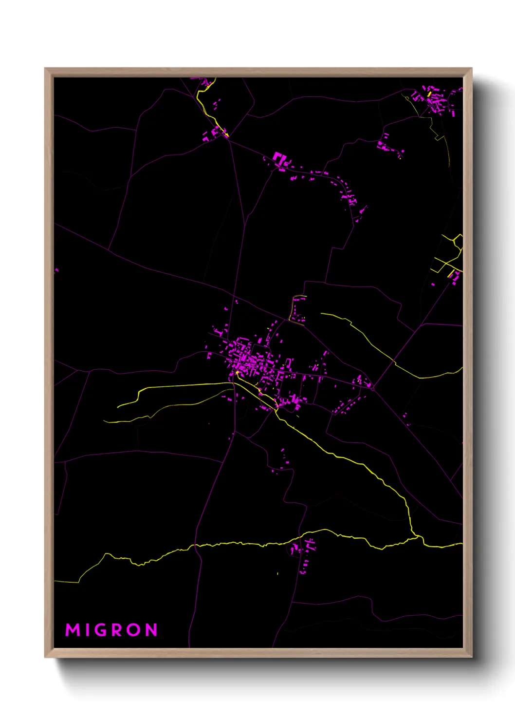 Une affiche de carte sur Migron