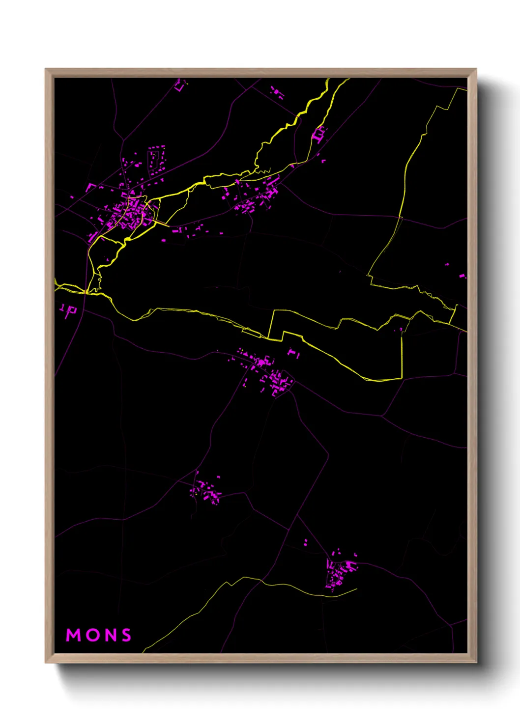 Une affiche de carte sur Mons