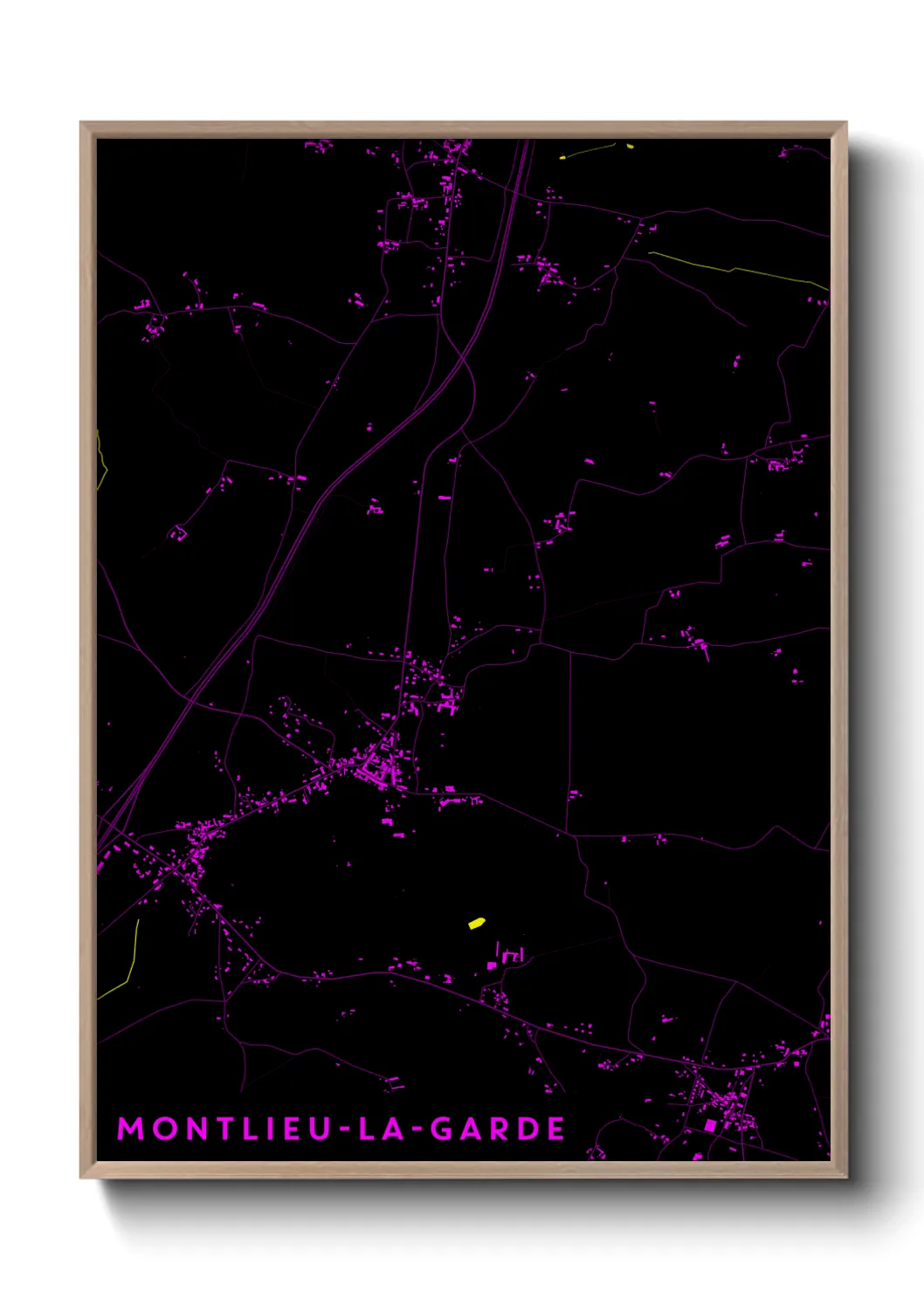 Une affiche de carte sur Montlieu-la-Garde