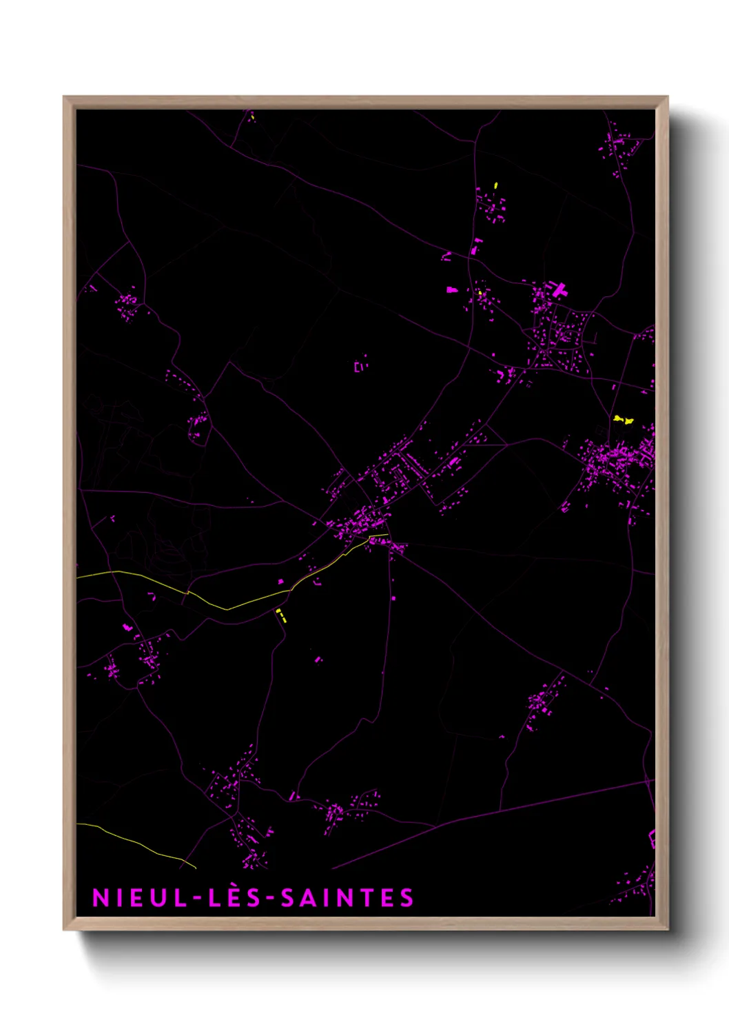 Une affiche de carte sur Nieul-lès-Saintes
