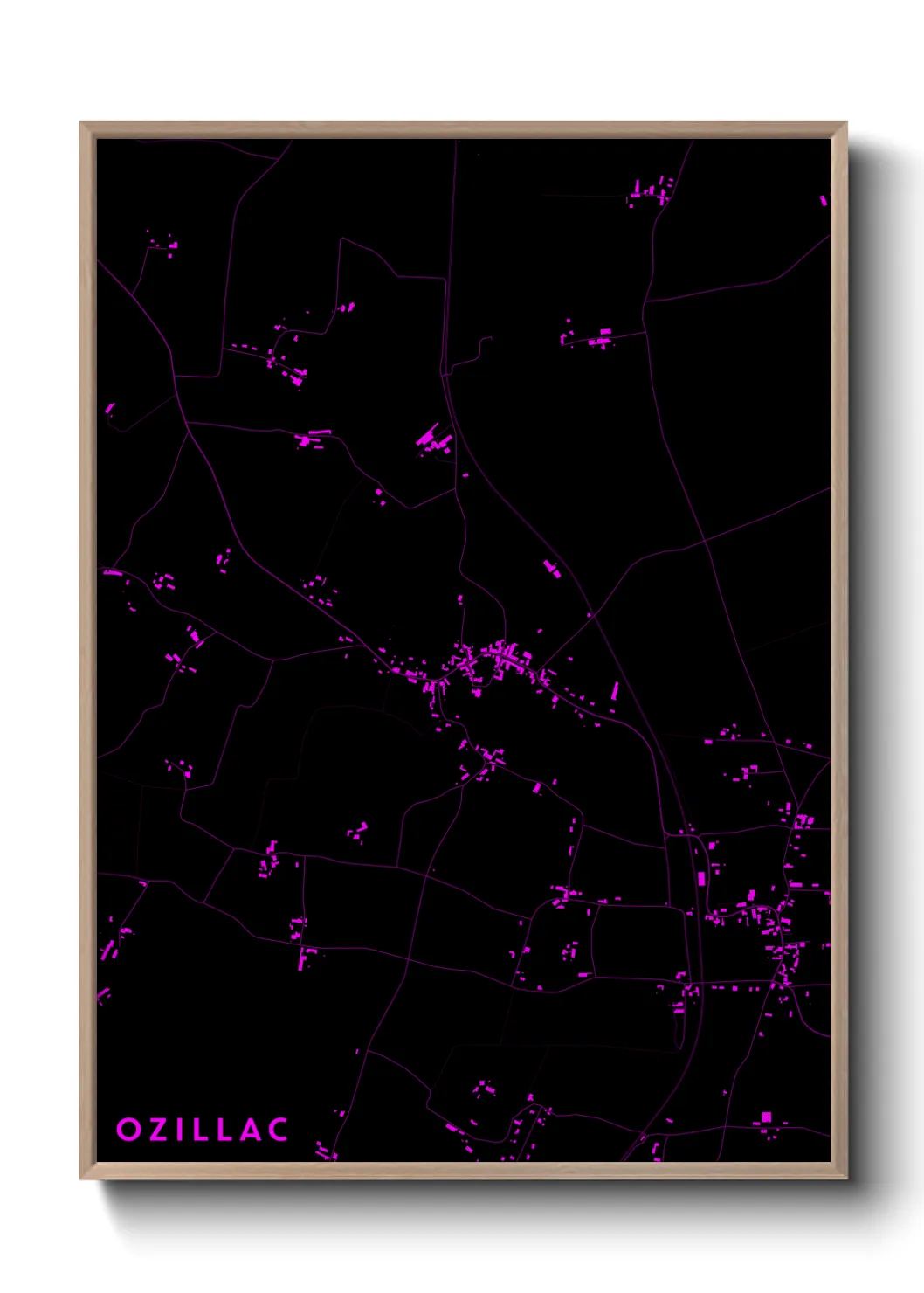 Une affiche de carte sur Ozillac