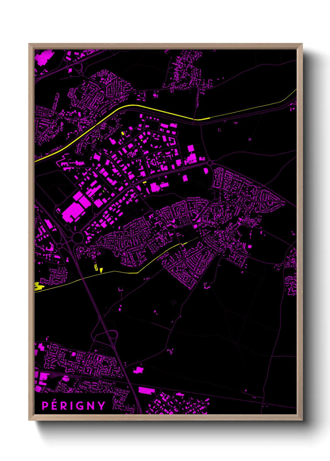 Une affiche de carte sur Périgny