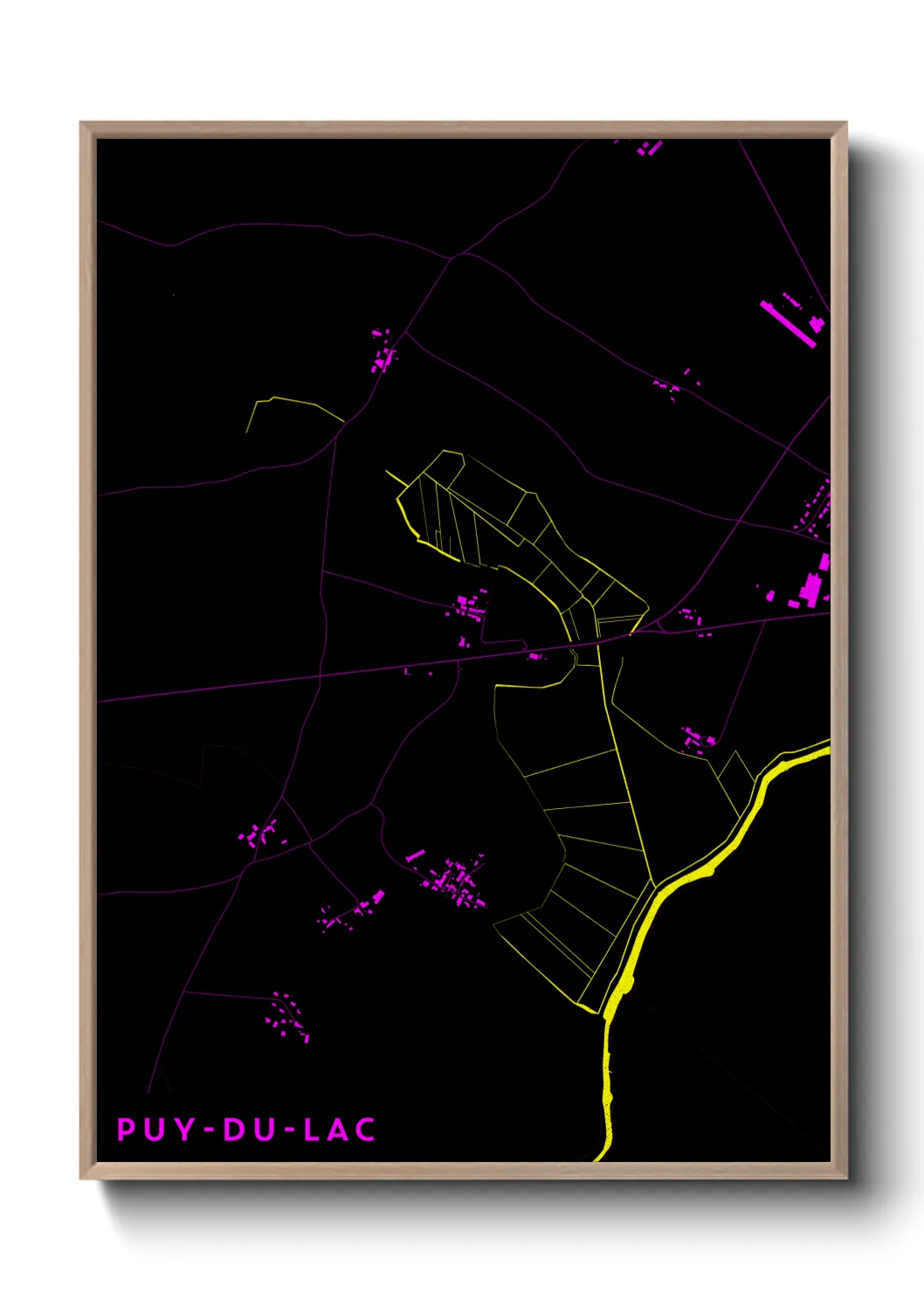 Une affiche de carte sur Puy-du-Lac