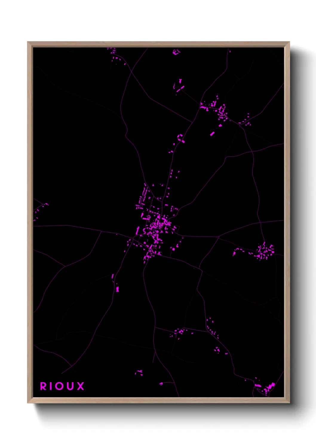 Une affiche de carte sur Rioux