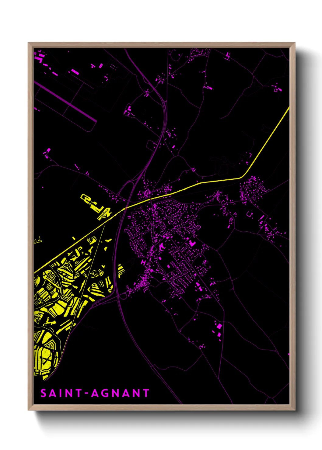 Une affiche de carte sur Saint-Agnant
