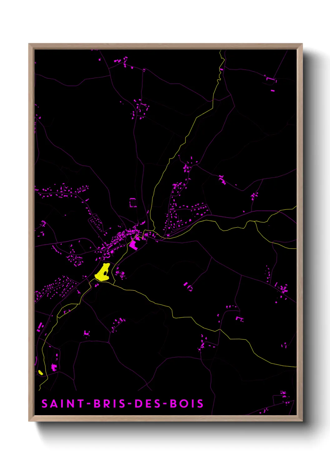 Un poster carteSaint-Bris-des-Bois