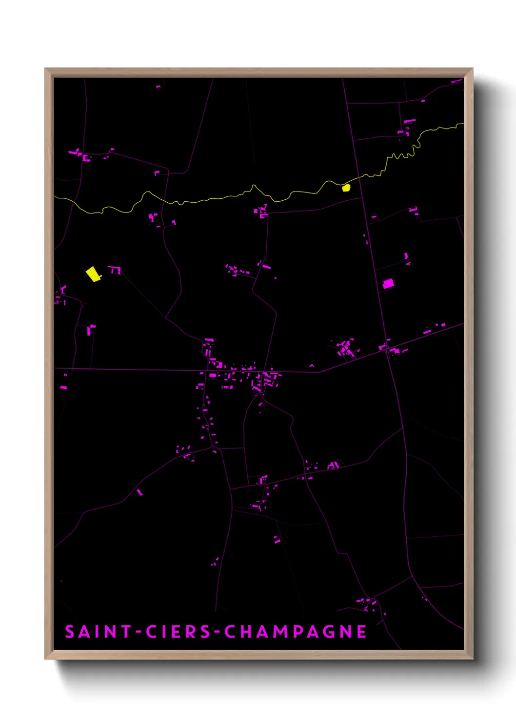 Une affiche de carte sur Saint-Ciers-Champagne