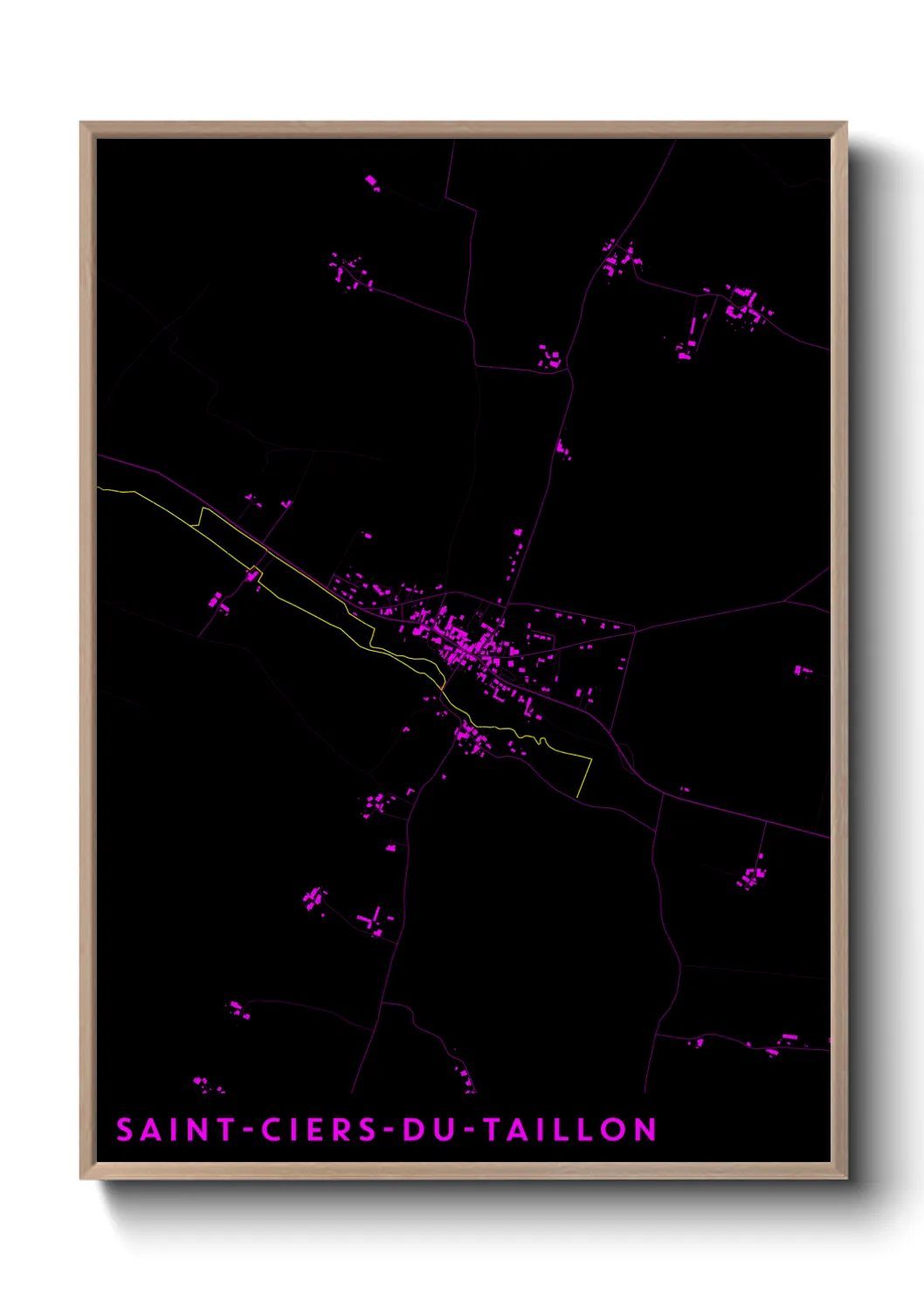 Une affiche de carte sur Saint-Ciers-du-Taillon
