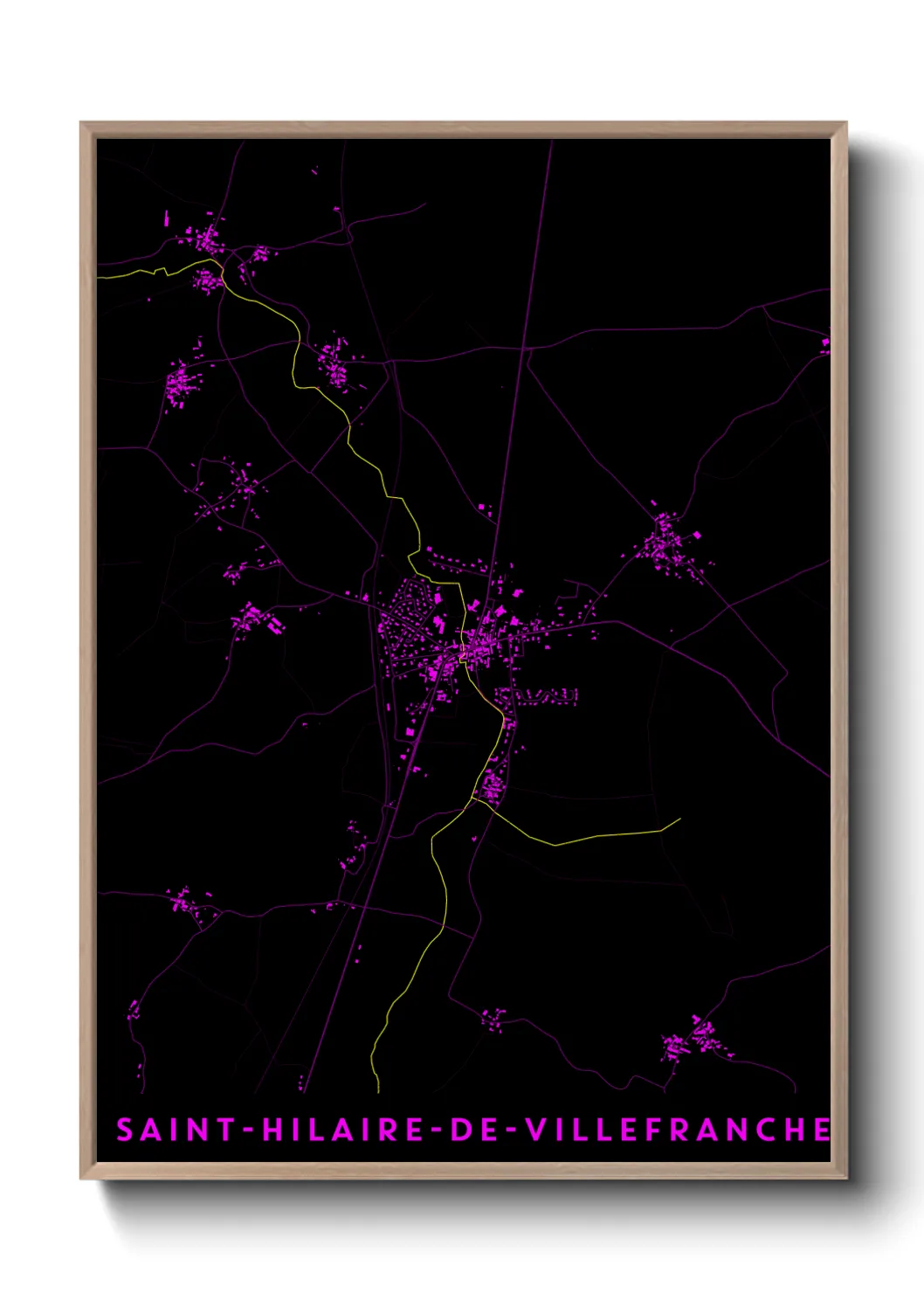 Une affiche de carte sur Saint-Hilaire-de-Villefranche