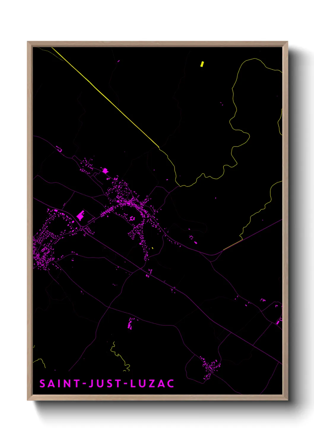 Une affiche de carte sur Saint-Just-Luzac