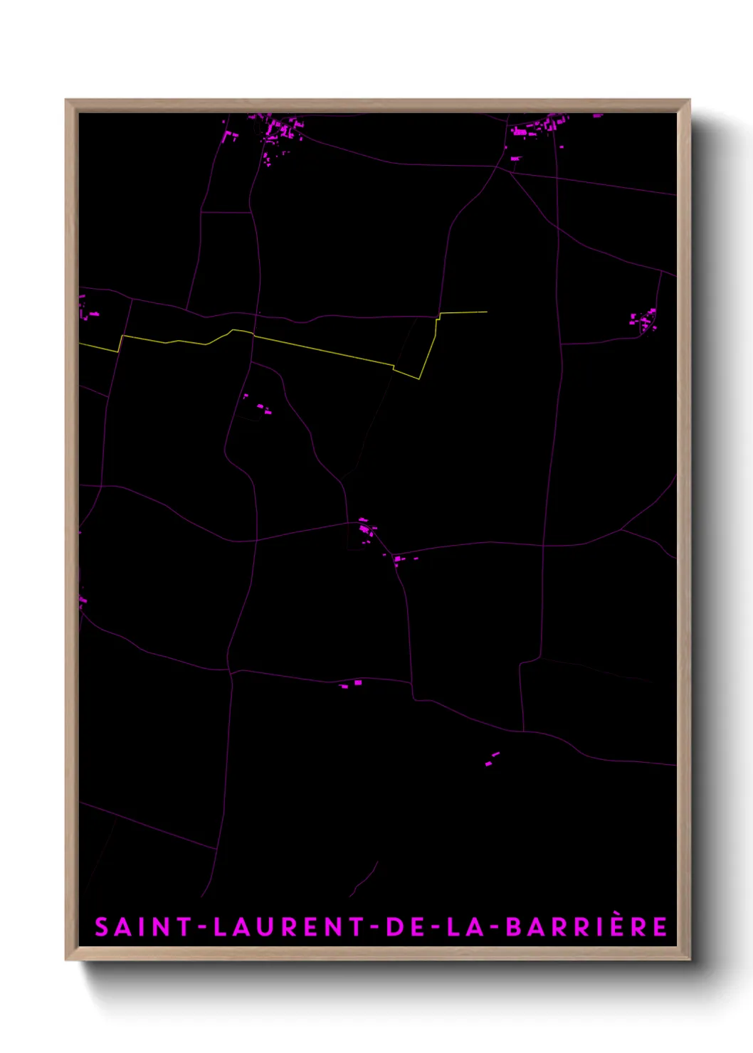 Une affiche de carte sur Saint-Laurent-de-la-Barrière