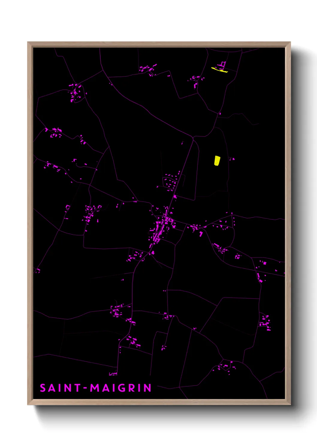 Une affiche de carte sur Saint-Maigrin