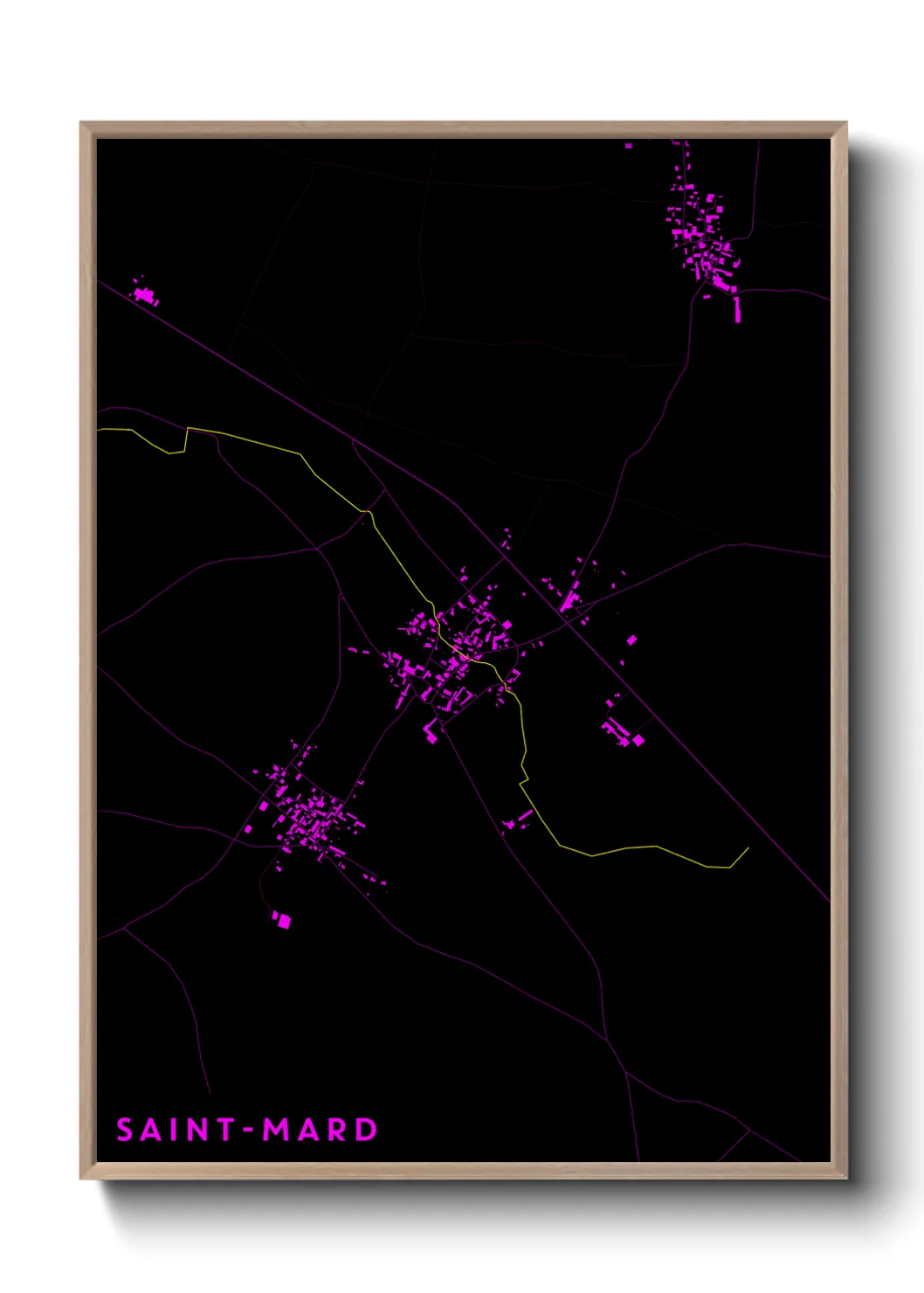 Une affiche de carte sur Saint-Mard