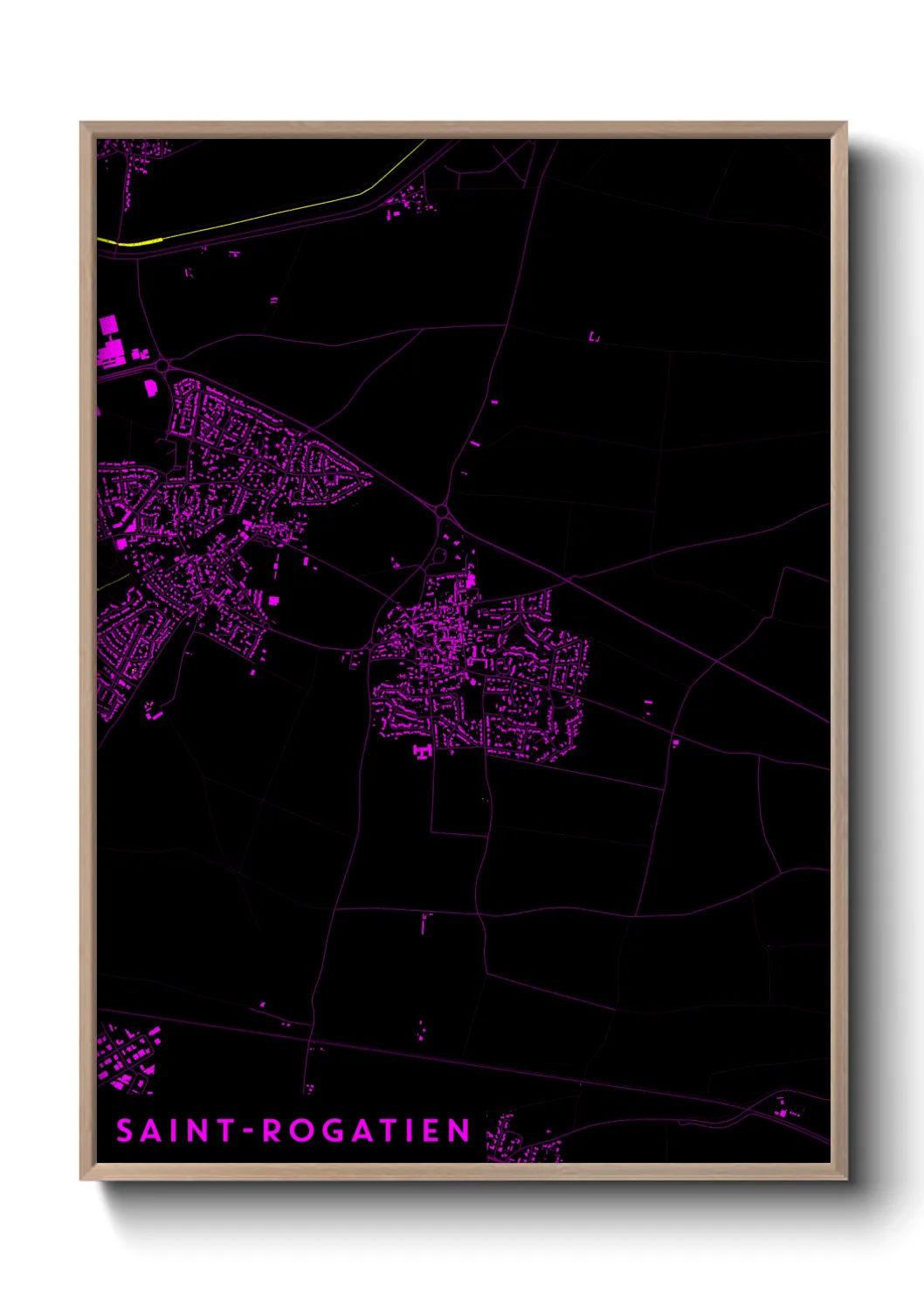 Une affiche de carte sur Saint-Rogatien