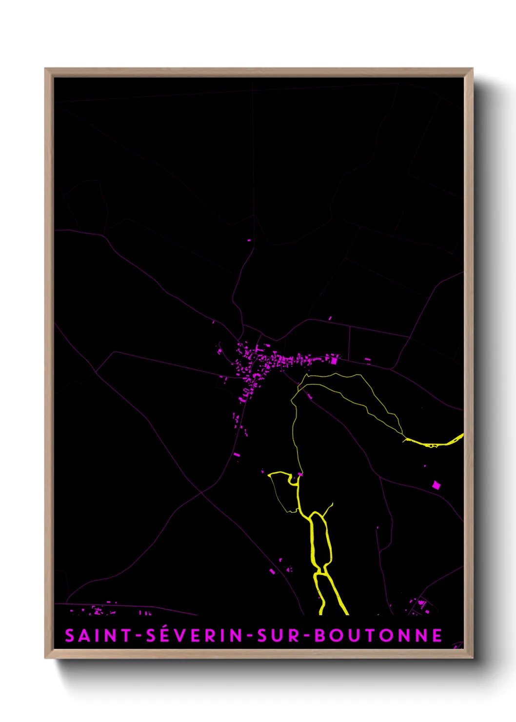 Une affiche de carte sur Saint-Séverin-sur-Boutonne