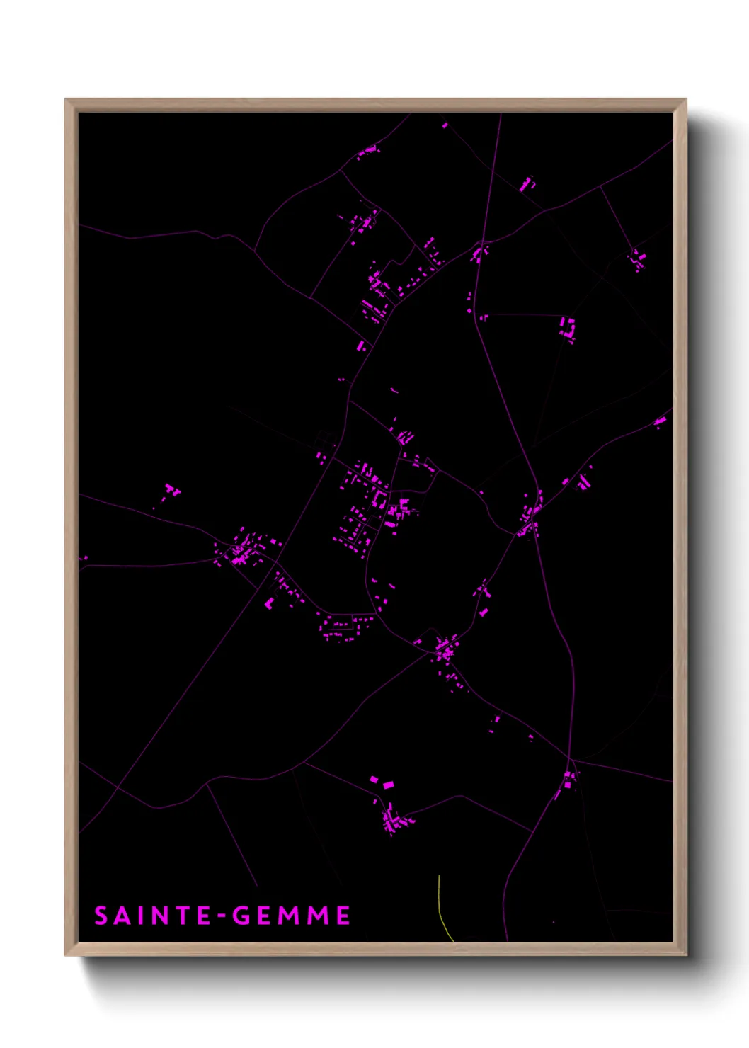 Une affiche de carte sur Sainte-Gemme