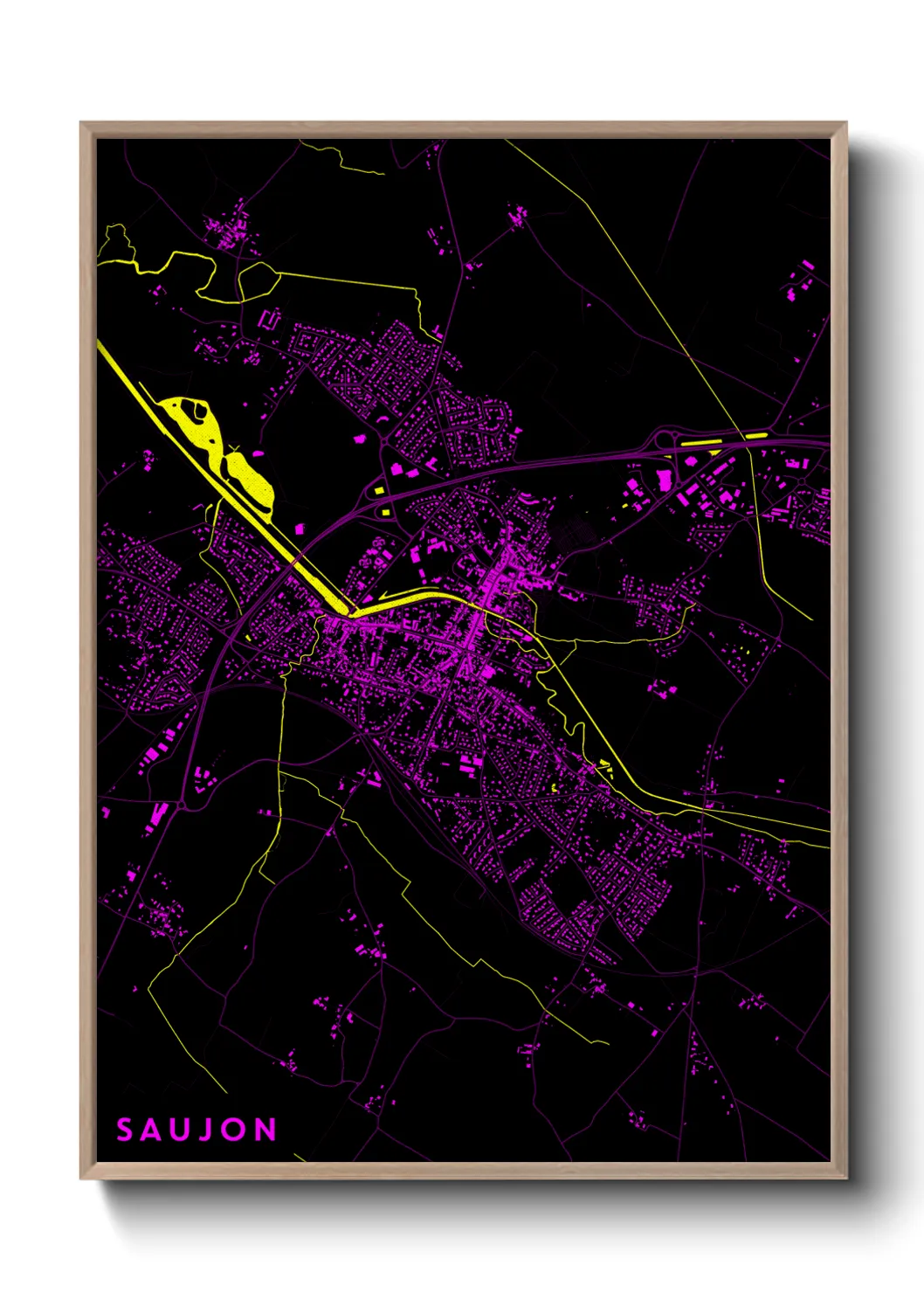 Une affiche de carte sur Saujon