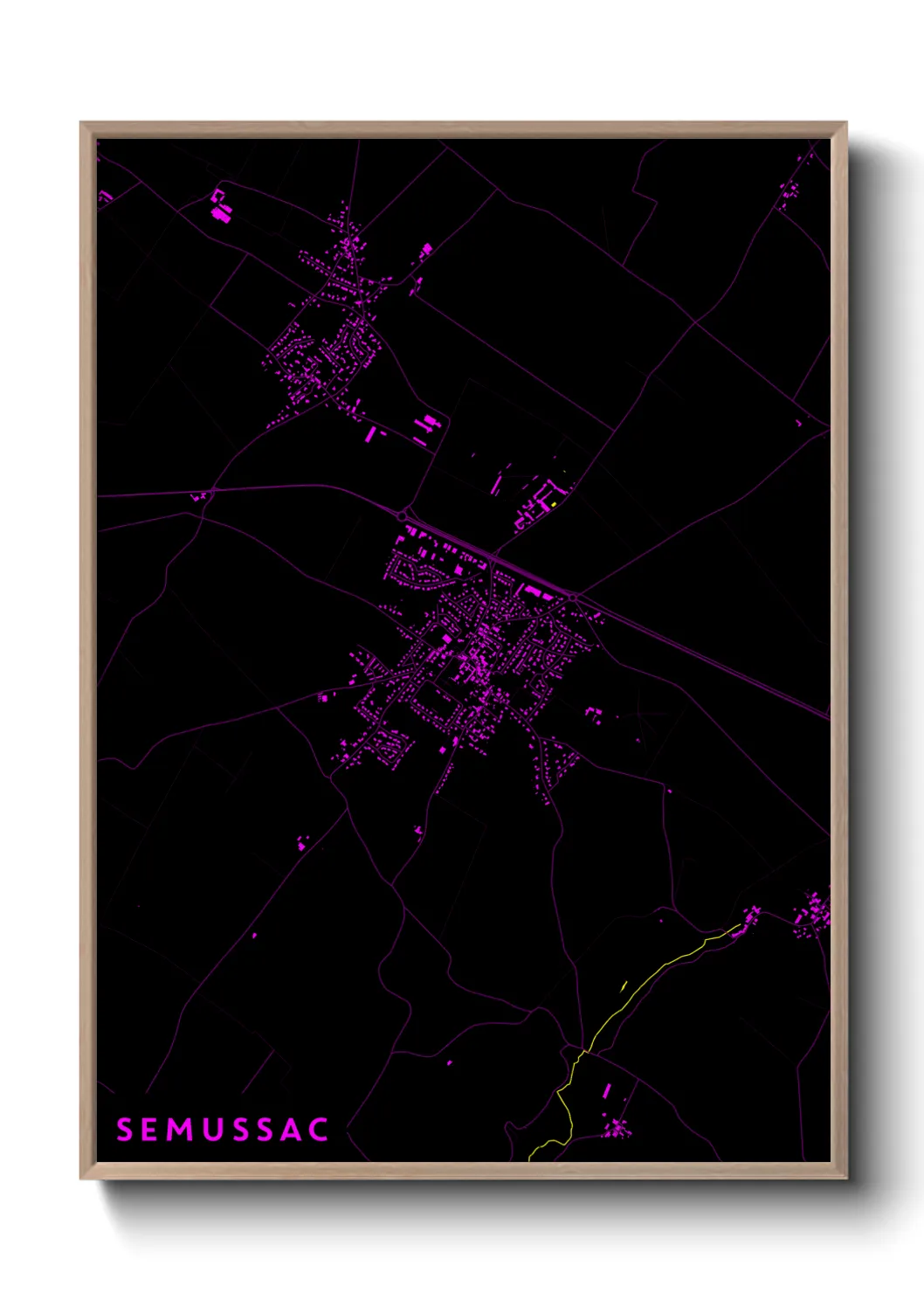Une affiche de carte sur Semussac