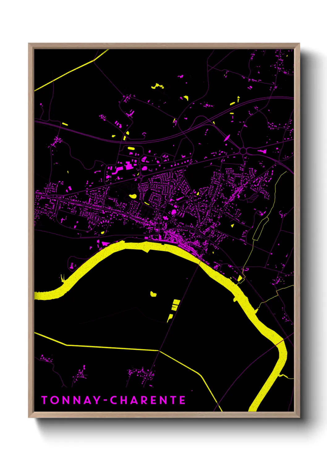 Une affiche de carte sur Tonnay-Charente