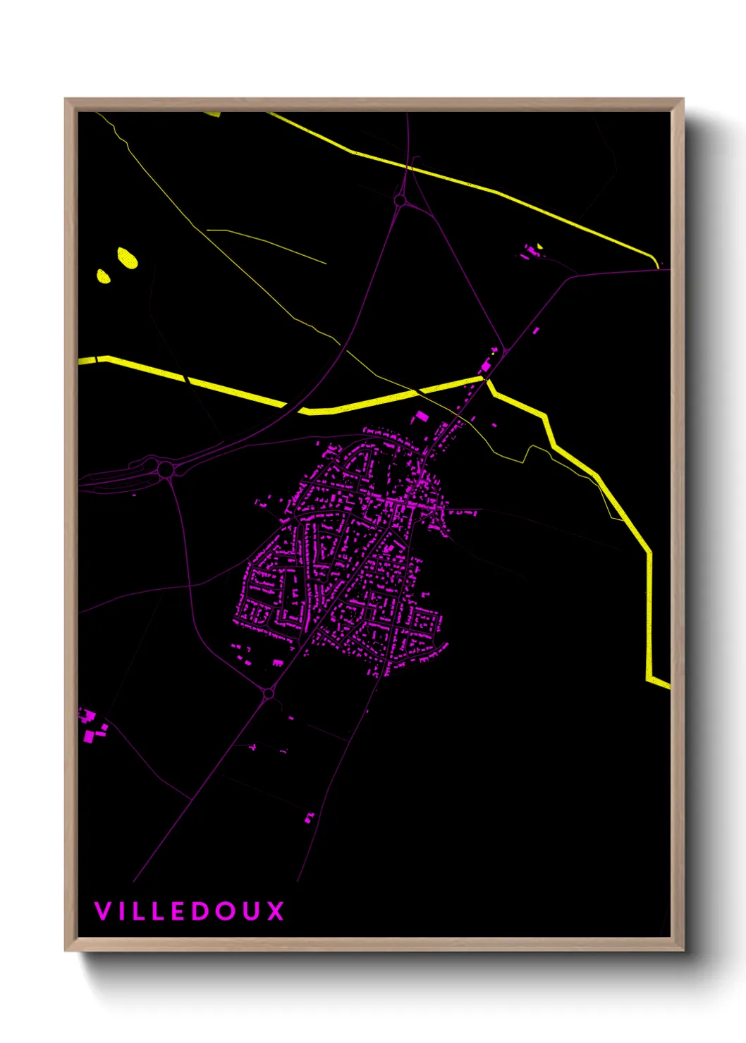 Une affiche de carte sur Villedoux