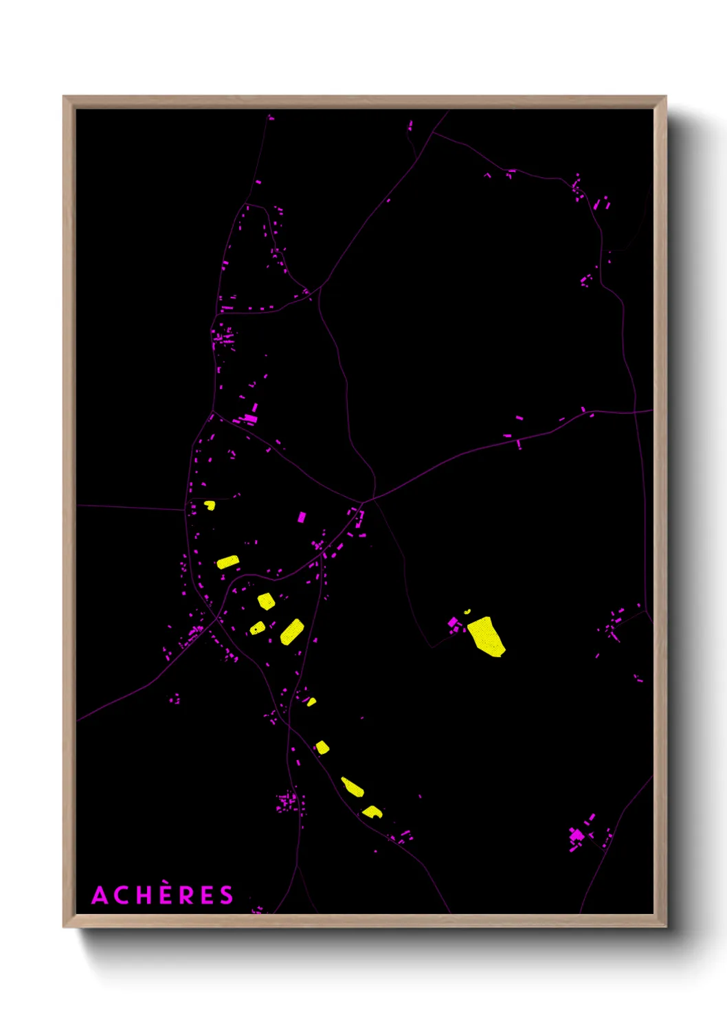 Une affiche de carte sur Achères