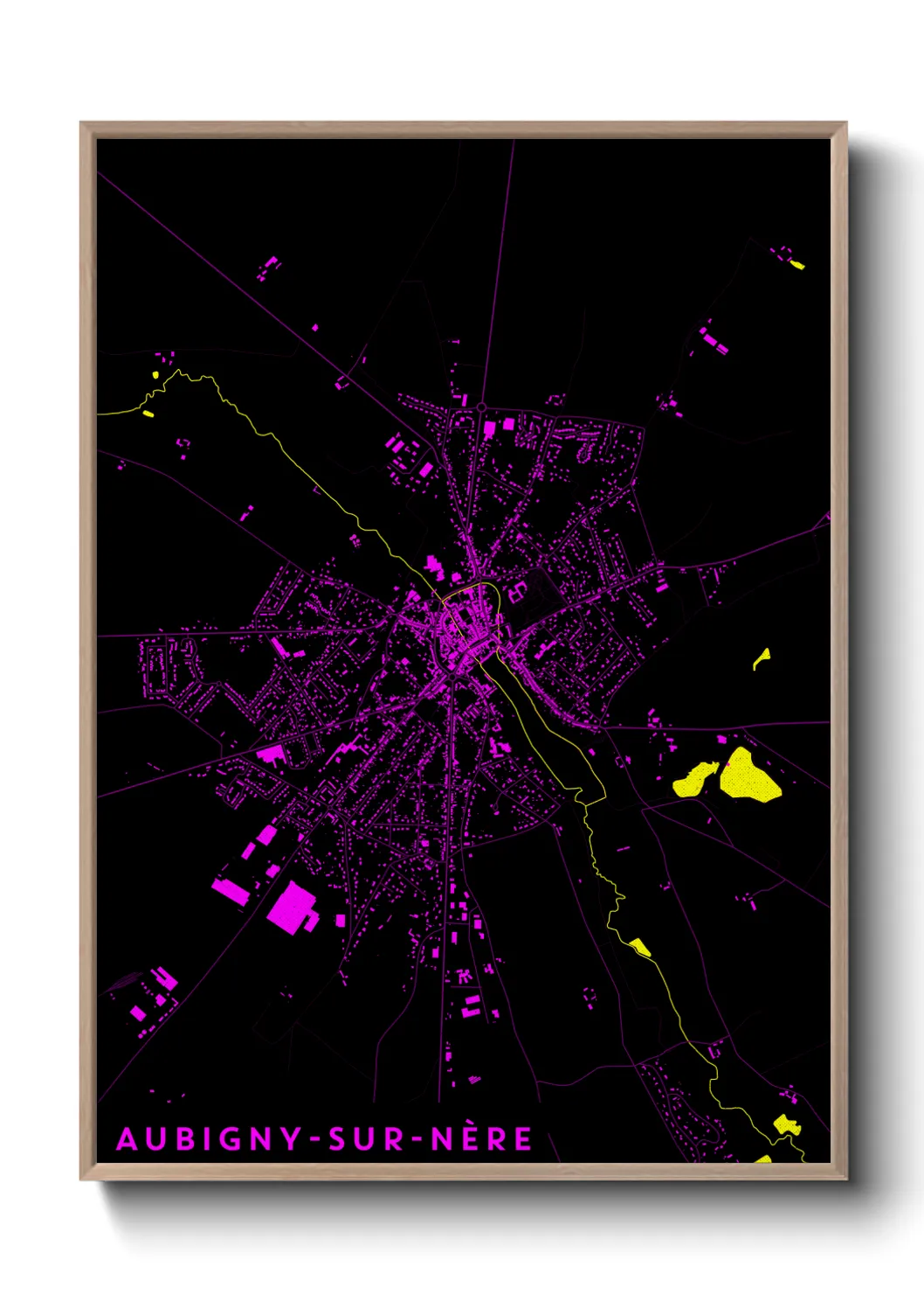 Un poster carteAubigny-sur-Nère
