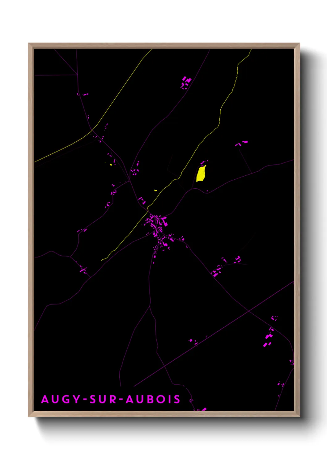 Une affiche de carte sur Augy-sur-Aubois