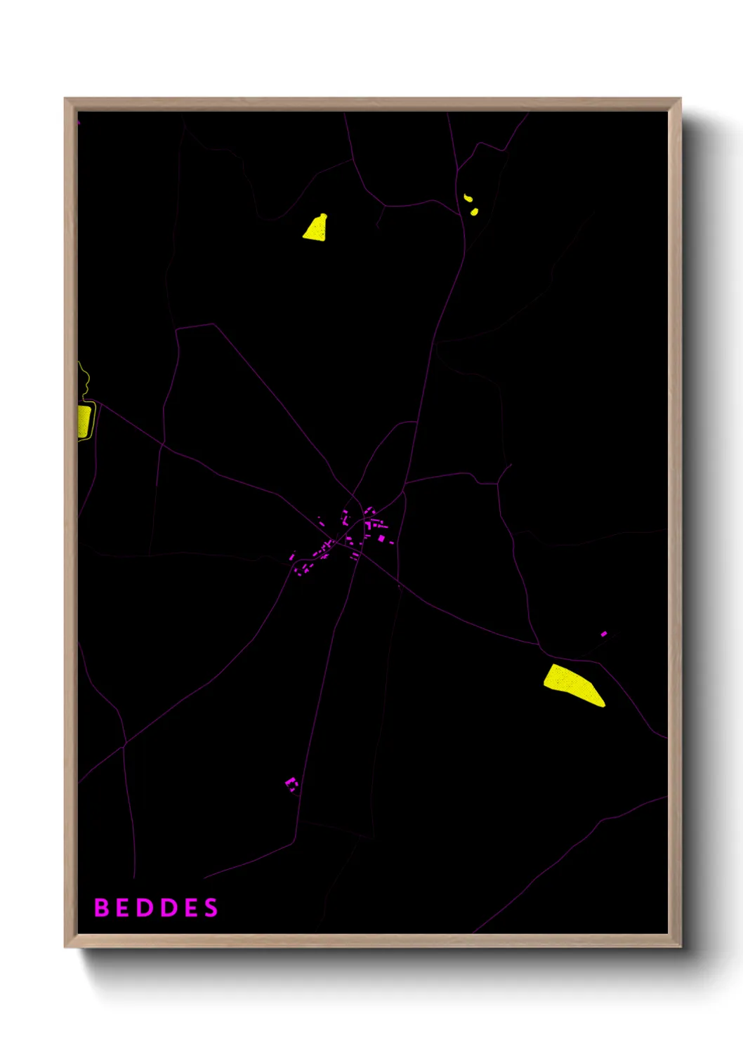 Une affiche de carte sur Beddes