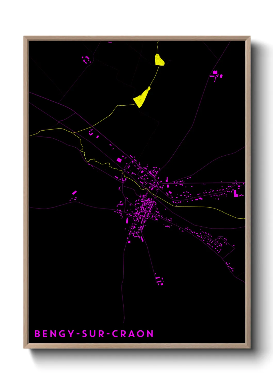 Une affiche de carte sur Bengy-sur-Craon