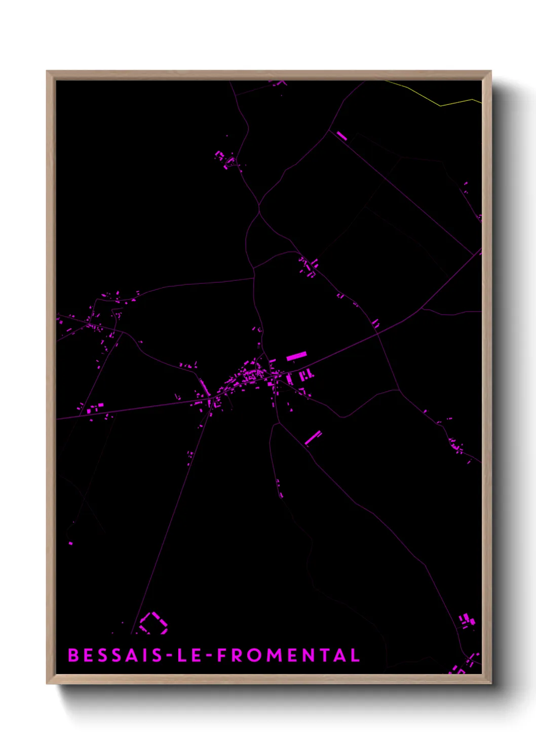 Une affiche de carte sur Bessais-le-Fromental