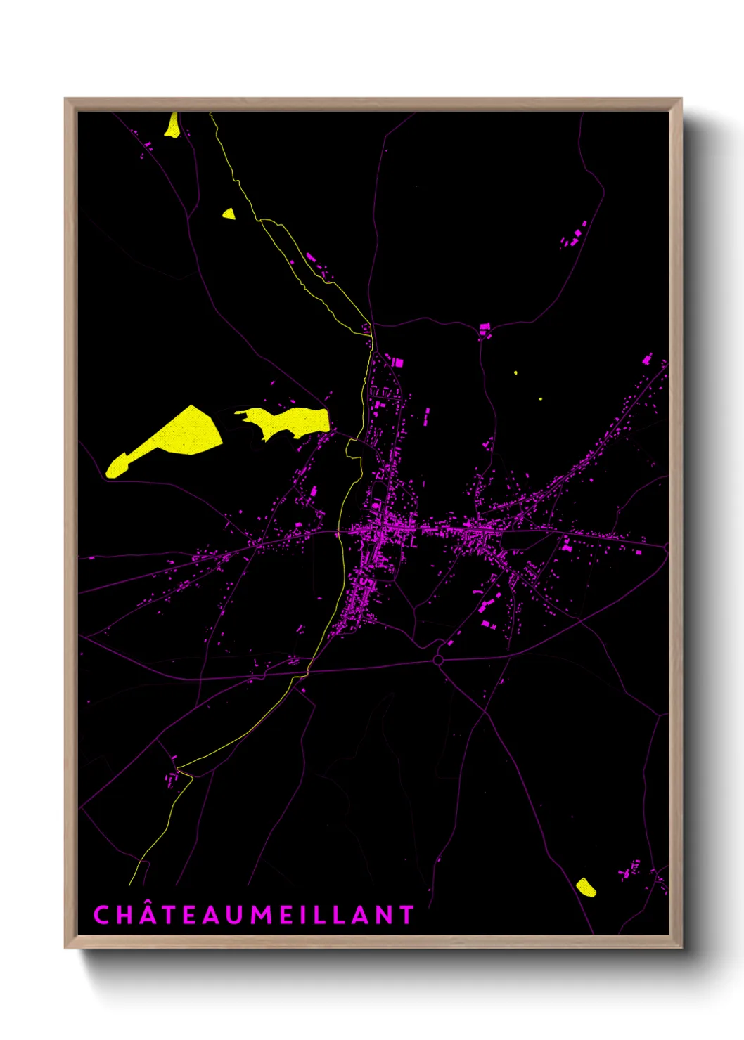 Une affiche de carte sur Châteaumeillant