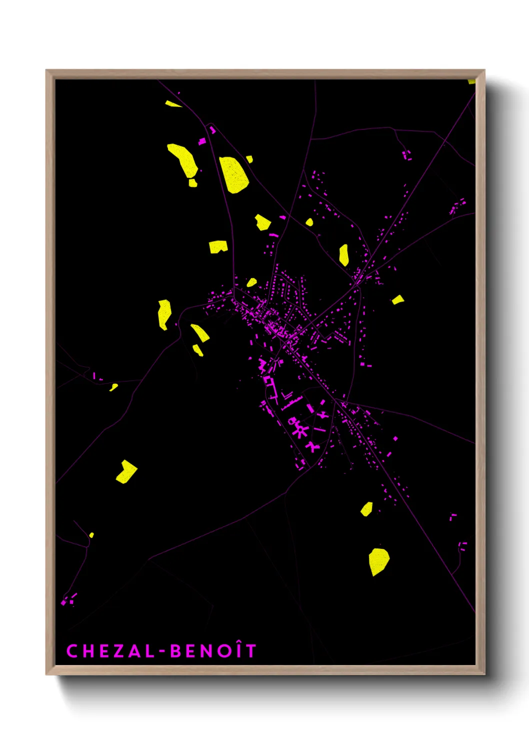 Une affiche de carte sur Chezal-Benoît